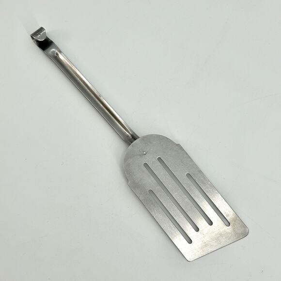 C.I. Stainless Vintage Slotted Angled Slanted Spatula Flipper 12.75” Solid Metal - Picture 2 of 9